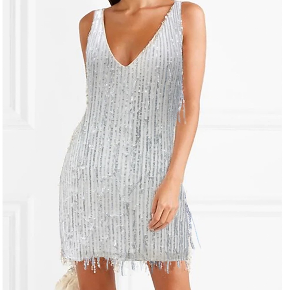 Silver Sequin Sheath Party Dress